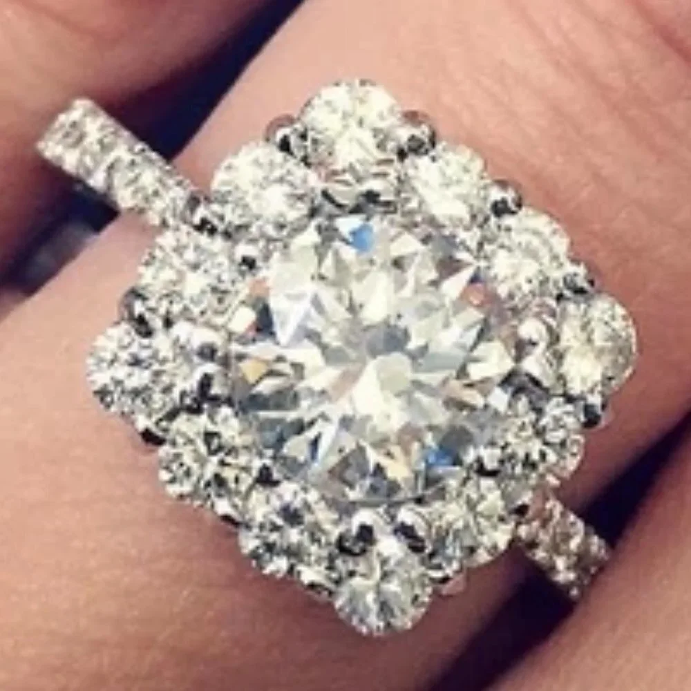 💞925 Silver Plated Round Radiant White CZ Noble Spirit Ring, GPMB1430